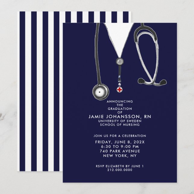Nurse Graduation Party Invitations (Front/Back)