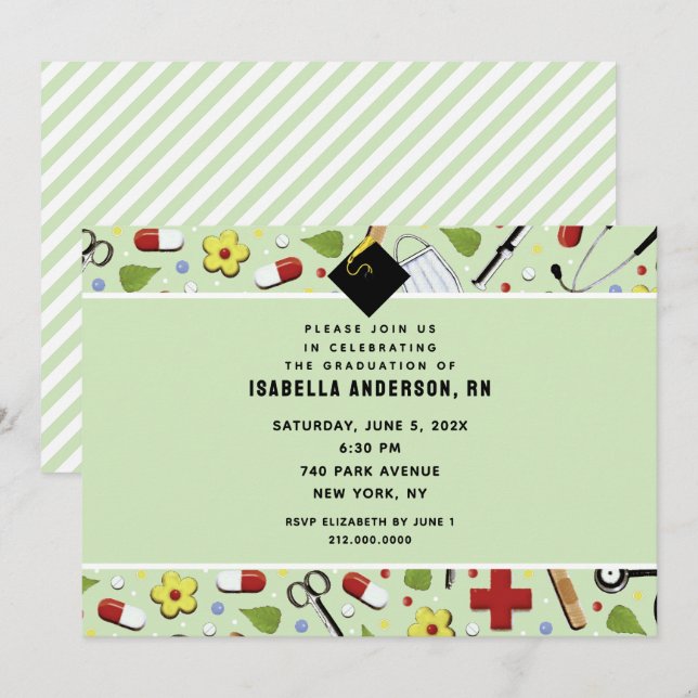 Nurse Graduation Party Invitations (Front/Back)