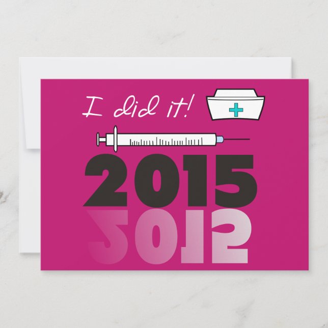 Nurse Graduation Party Invitations Cap #2 (Front)