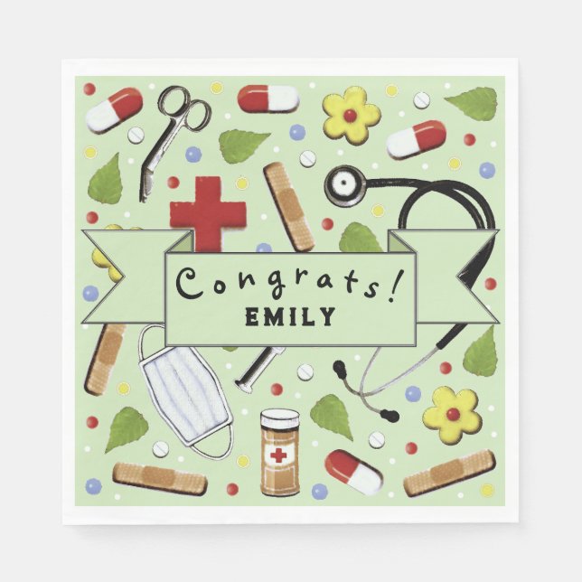 Nurse Graduation Party Napkins (Front)