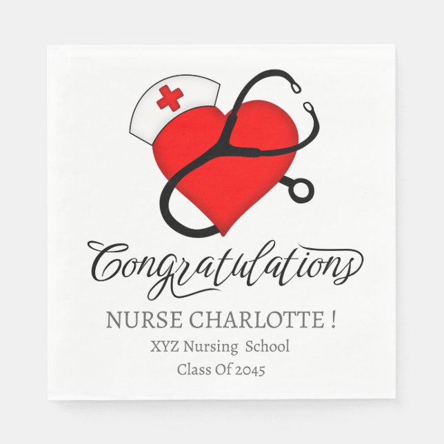  Nurse Graduation Party Napkins (Front)