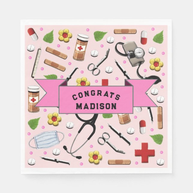 Nurse Graduation Party Napkins (Front)
