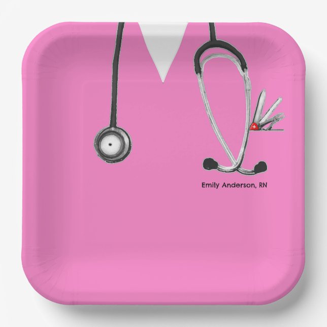 Nurse Graduation Party Paper Plates (Front)