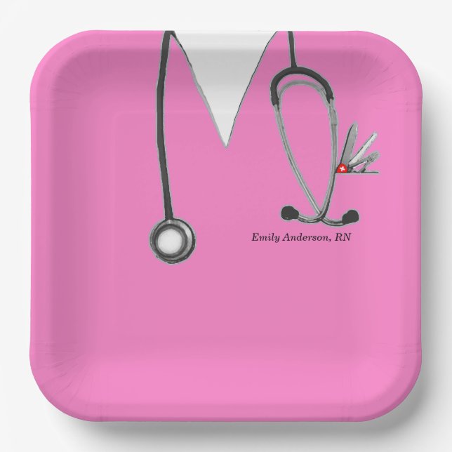 Nurse Graduation Party Paper Plates (Front)
