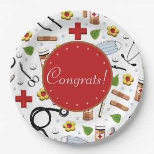 Nurse Graduation Party Paper Plates