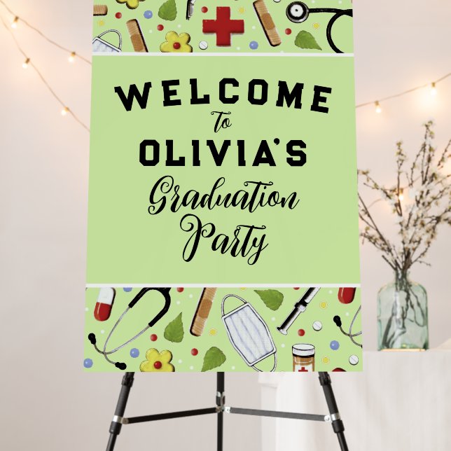 Nurse Graduation Party Welcome Sign (In Situ (Stand))