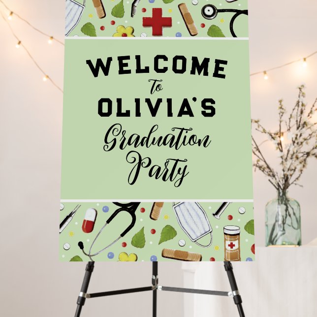 Nurse Graduation Party Welcome Sign (In Situ (Stand))
