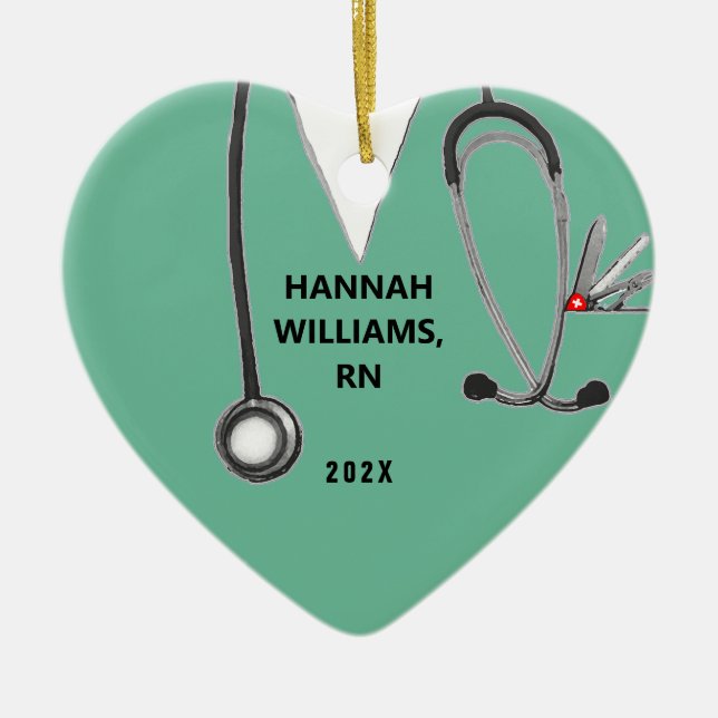 Nurse Graduation Photo Ceramic Ornament (Front)