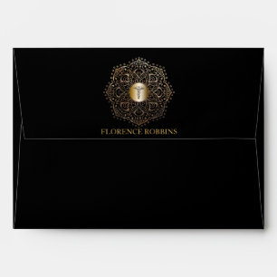Nurse Graduation RN LPN Caduceus Black Gold 5x7 Envelope