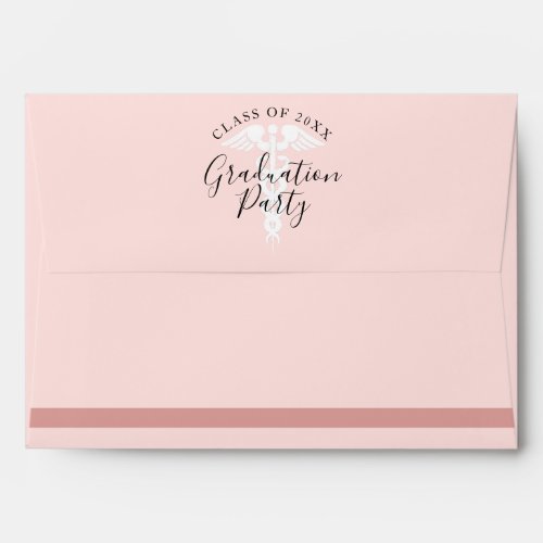 Nurse Graduation Rose Gold Glitter Party Envelope