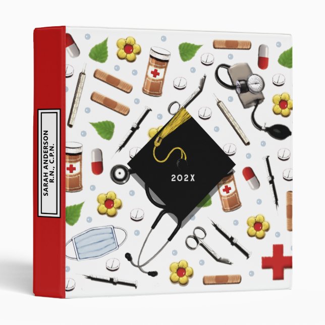 Nurse Graduation Scrapbook 3 Ring Binder (Front/Spine)