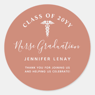 Nurse Graduation Thank You Party Favor Classic Round Sticker