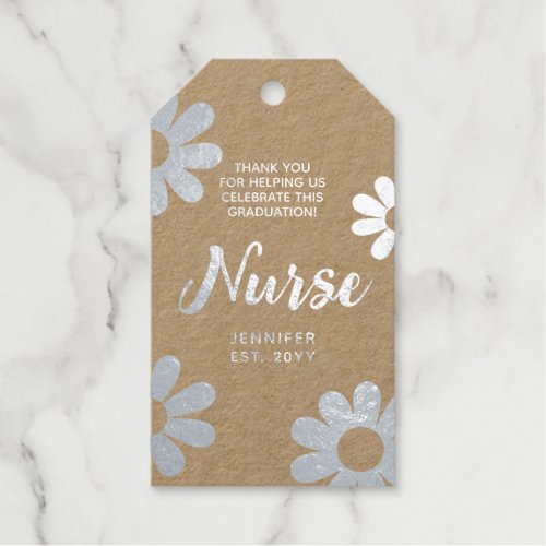 Nurse Graduation Thank You Personalized Foil Gift Tags