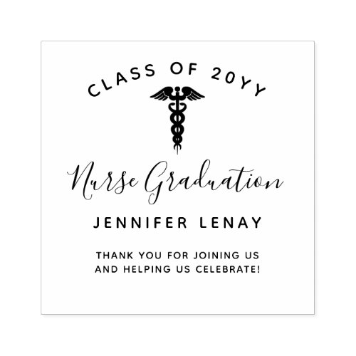 Nurse Graduation Thank You Script Monogram Rubber Stamp