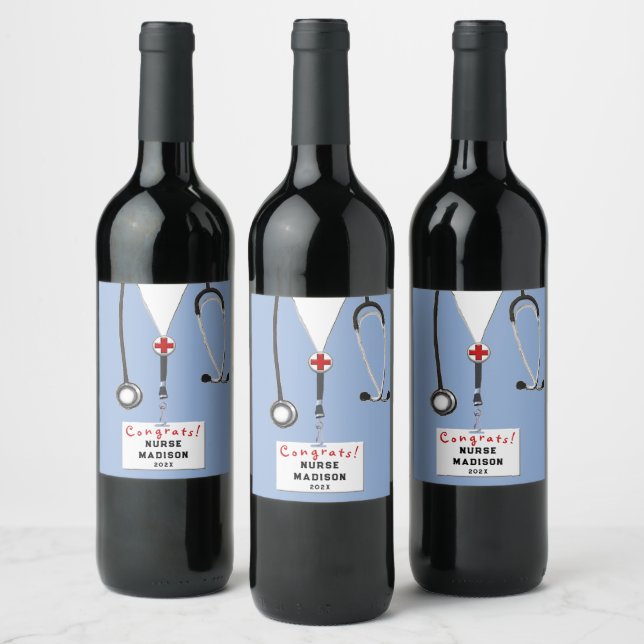 Nurse Graduation Wine Label (Bottles)
