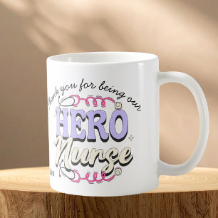 Nurse Gratitude Violet Typography PERSONALIZE Coffee Mug