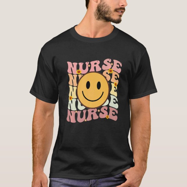 Nurse Groovy Retro Hippie  6 T-Shirt (Front)