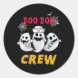 Nurse Halloween Boo Boo Crew Classic Round Sticker