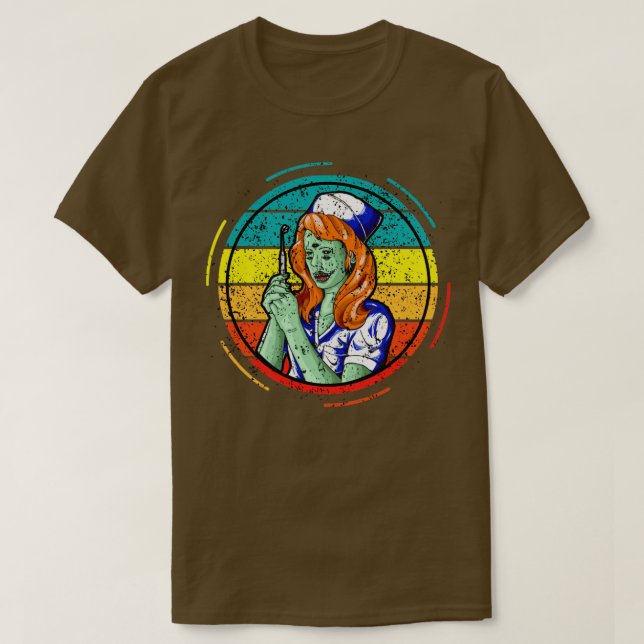 Nurse Halloween Costume Phlebotomist Zombie Nursin T-Shirt (Design Front)