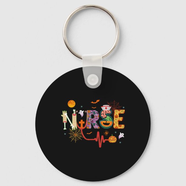 Nurse Halloween Costume Stethoscope Heartbeat Pump Keychain (Front)