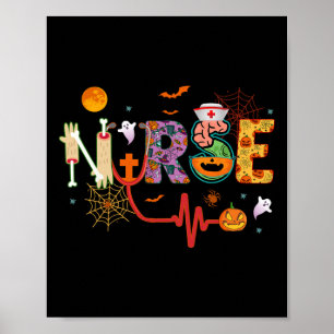 Nurse Halloween Costume Stethoscope Heartbeat Pump Poster