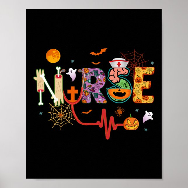 Nurse Halloween Costume Stethoscope Heartbeat Pump Poster (Front)