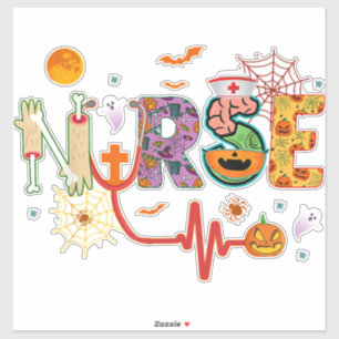 Nurse Halloween Costume Stethoscope Heartbeat Pump Sticker