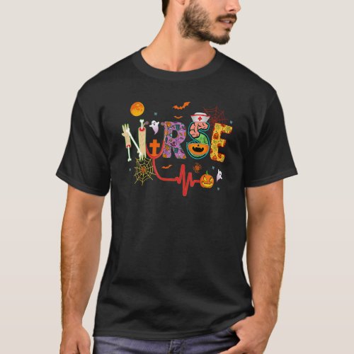 Nurse Halloween Costume Stethoscope Heartbeat Pump T_Shirt