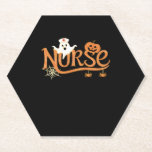 Nurse Halloween Cute Ghost and Pumpkin Essential T Paper Coaster