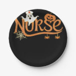 Nurse Halloween Cute Ghost and Pumpkin Essential T Paper Plates