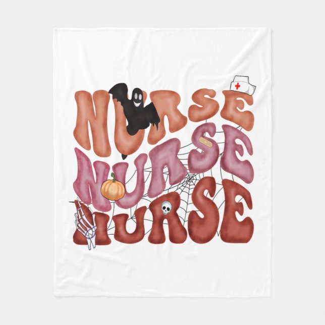Nurse Halloween Fleece Blanket (Front)