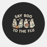 Nurse Halloween Ghost Crew Vaccine Say Boo To The  Classic Round Sticker