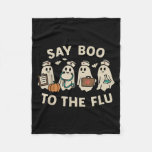 Nurse Halloween Ghost Crew Vaccine Say Boo To The  Fleece Blanket