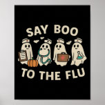 Nurse Halloween Ghost Crew Vaccine Say Boo To The  Poster