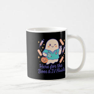 Nurse Halloween Ghost Here For The Boos And Iv Flu Coffee Mug