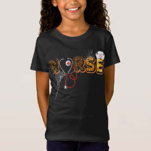 Nurse Halloween Gift With Pumpkin Boo Spider T-Shirt