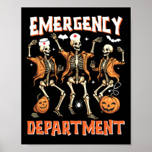 Nurse Halloween Room Emergency Department Funny Sk Poster