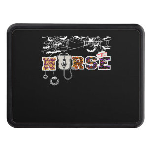 Nurse Halloween Shirt Gift With Pumpkin Boo Spider Hitch Cover