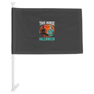Nurse Halloween Spooky Healthcare Design_1 Car Flag