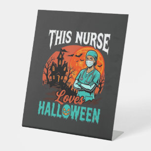 Nurse Halloween Spooky Healthcare Design_1 Pedestal Sign