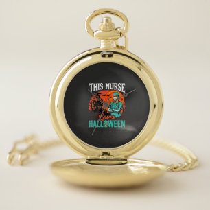 Nurse Halloween Spooky Healthcare Design_1 Pocket Watch