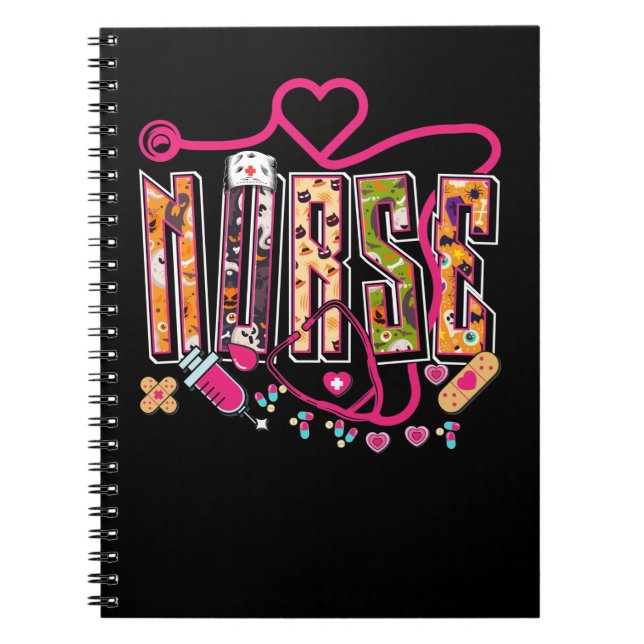 Nurse Halloween Stethoscope Medical Worker Notebook (Front)