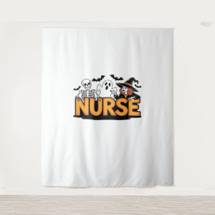 Nurse - Halloween - with ghost, witch, and skeleto Tapestry