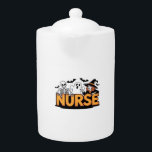 Nurse - Halloween - with ghost, witch, and skeleto Teapot<br><div class="desc">Nurse - Halloween - with ghost,  witch,  and skeleton Classic T-Shirt</div>