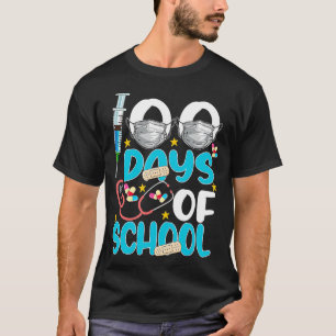 Nurse Happy 100 Days Of School Celebration Outfit T-Shirt