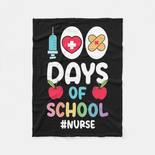 Nurse Happy 100 Days Of School Nurse  Fleece Blanket