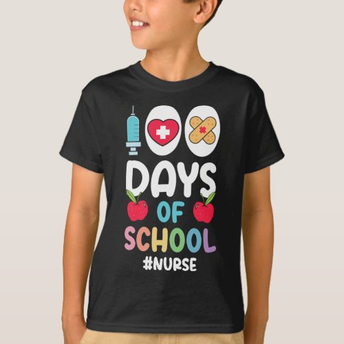 Nurse Happy 100 Days Of School Nurse  T_Shirt