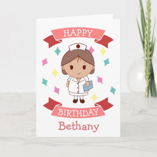 Nurse Happy Birthday Personalized Card