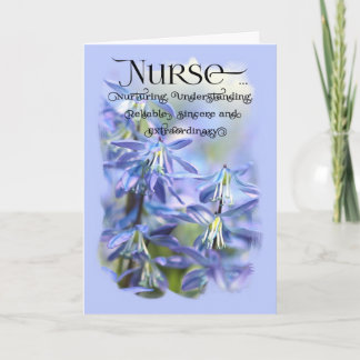 Nurse / Happy Nurses Day - Blue Bell Flowers Card
