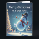 Nurse Happy Snowman Hot Chocolate Christmas Card<br><div class="desc">Cute Happy Snowman Hot Chocolate Christmas for your Nurse.  Great card to add with a cup of hot cocoa</div>